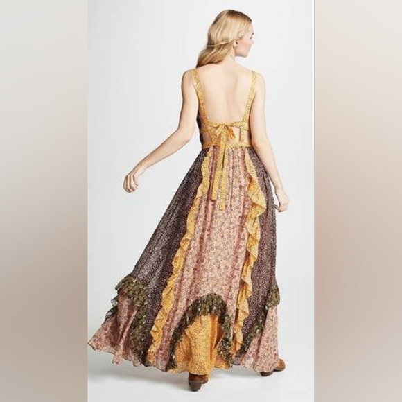 Ulla Johnson Brie Floral Print Silk Blend Maxi Dress Size 0